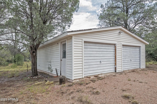 view of garage