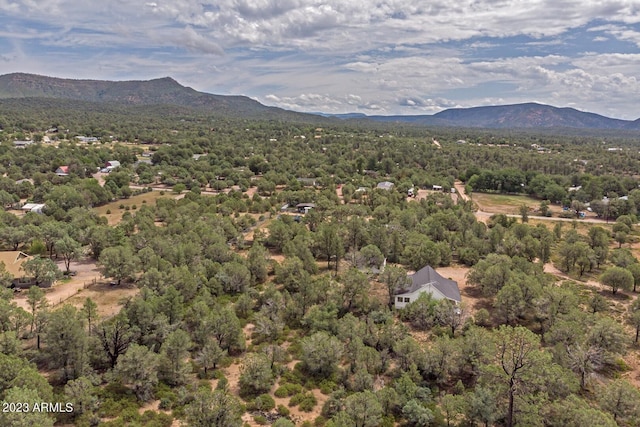 bird's eye view with a mountain view