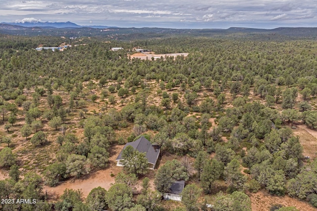 aerial view with a mountain view