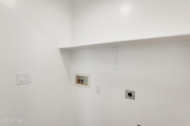 laundry room with electric dryer hookup and hookup for a washing machine