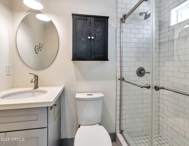 6805 N 12th St, Phoenix, AZ 85014 - full bathroom featuring toilet, a stall shower, and vanity