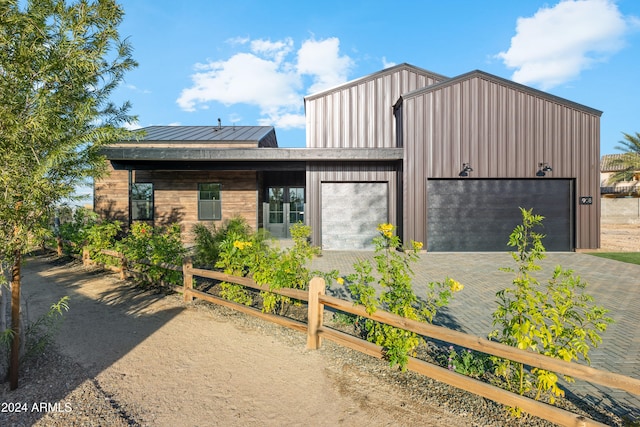 contemporary house with a garage