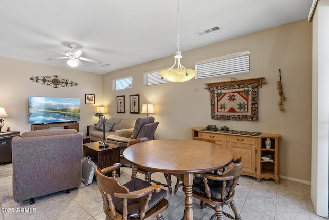 20394 N Coronado Way, Surprise, AZ 85374 - dining space featuring a ceiling fan and light tile patterned floors