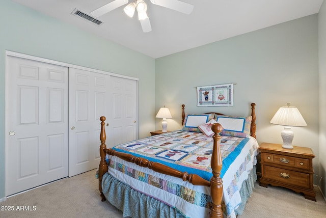 20394 N Coronado Way, Surprise, AZ 85374 - bedroom featuring carpet, a closet, and ceiling fan