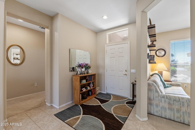 20394 N Coronado Way, Surprise, AZ 85374 - carpeted entryway featuring tile patterned flooring and recessed lighting