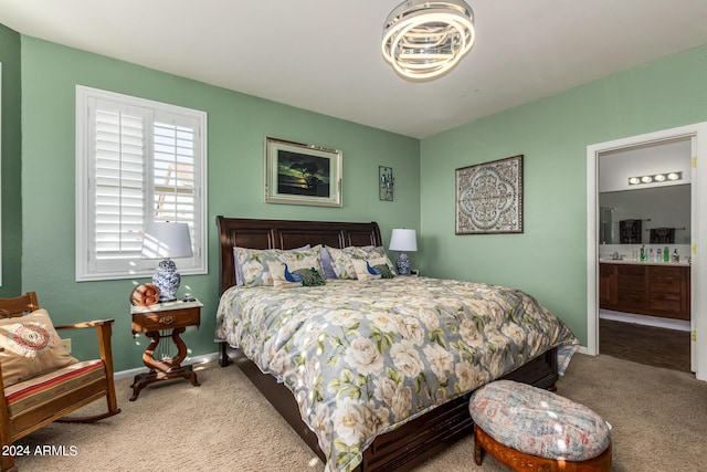 19104 N Smith Dr, Maricopa, AZ 85139 - bedroom featuring carpet flooring, baseboards, and ensuite bath