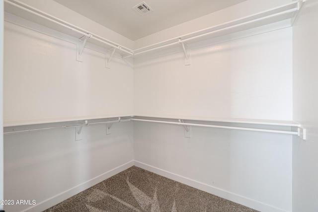 walk in closet featuring carpet floors and visible vents