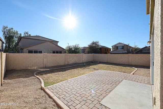 view of yard with a patio area