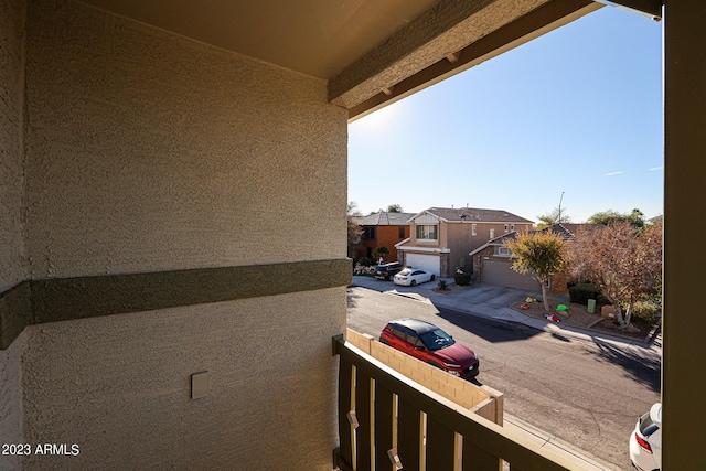 balcony featuring a residential view