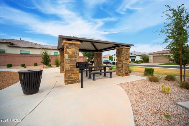 view of patio / terrace with a gazebo