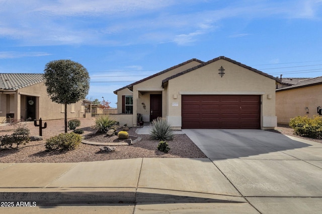 view of front of home with a garage