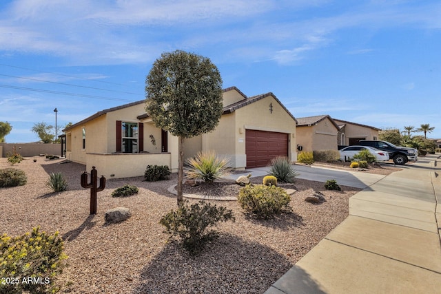 single story home with a garage