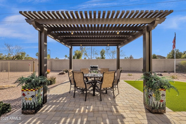 view of patio / terrace with a pergola