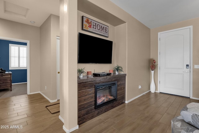 living room featuring light hardwood / wood-style flooring