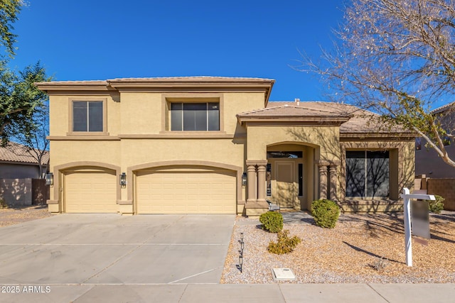 view of front of house with a garage