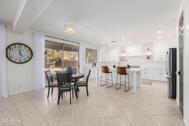 view of tiled dining space