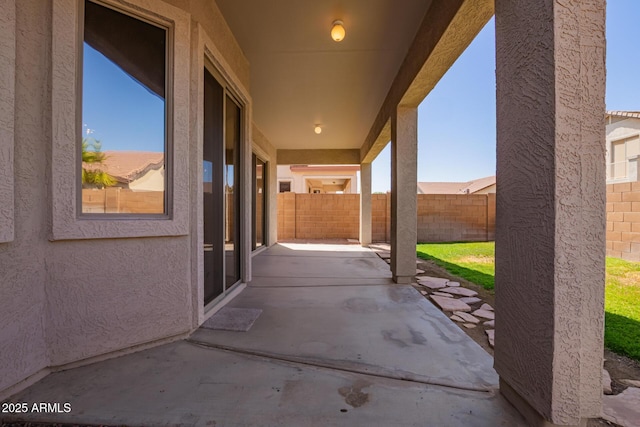 view of patio featuring a fenced backyard