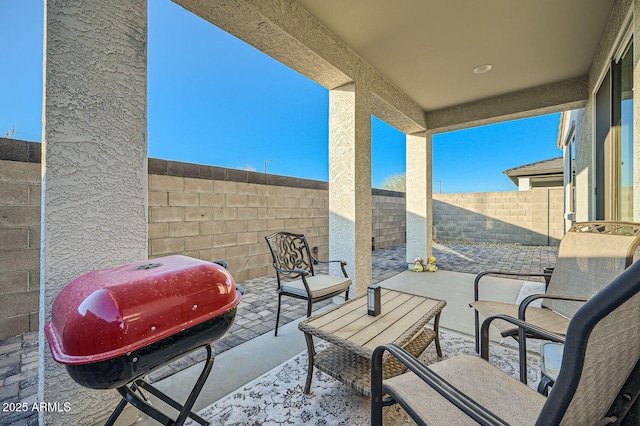 view of patio with grilling area