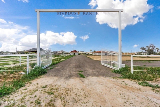 view of road with a rural view