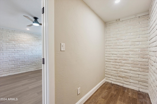 interior space featuring ceiling fan