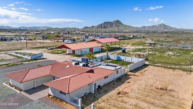 aerial view with a mountain view