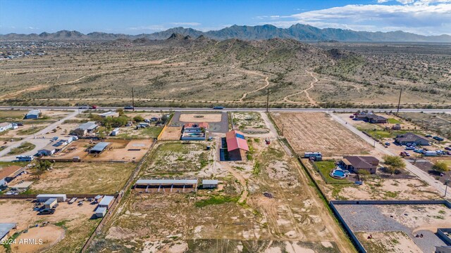 drone / aerial view with a mountain view