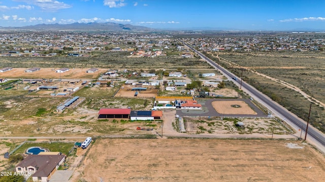 drone / aerial view with a mountain view