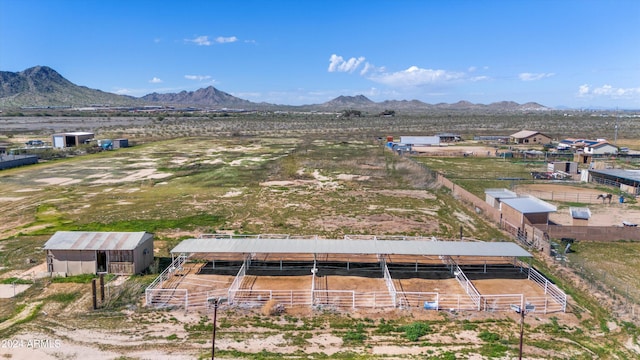 drone / aerial view with a mountain view