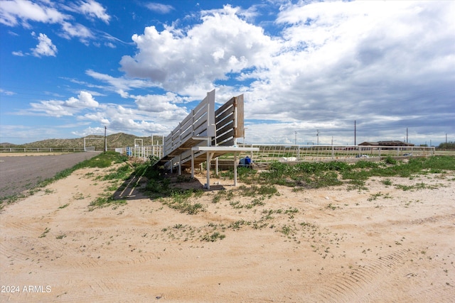 exterior space with a rural view