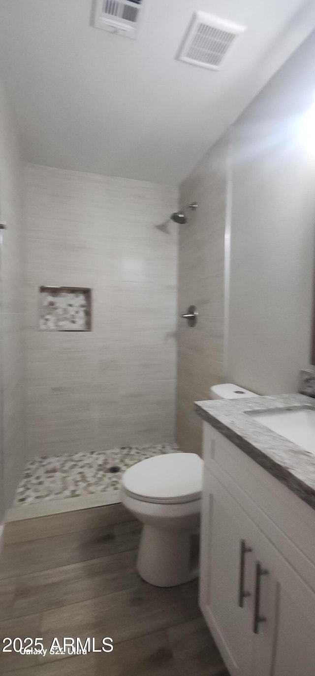329 W Fairhaven Rd, Kearny, AZ 85137 - full bath with wood finished floors, tiled shower, toilet, and vanity