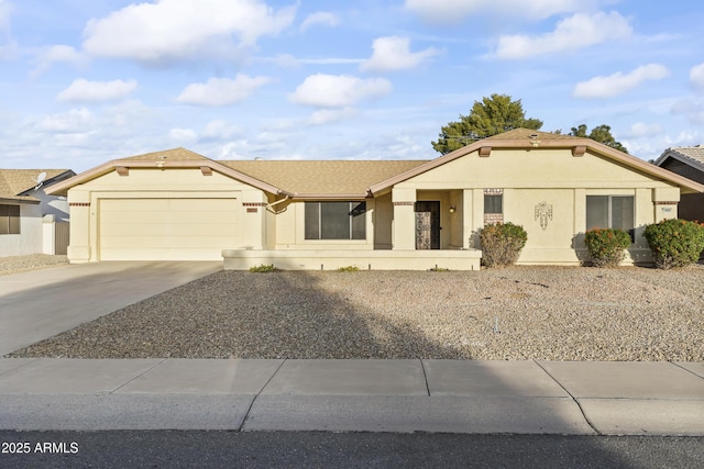 single story home featuring a garage