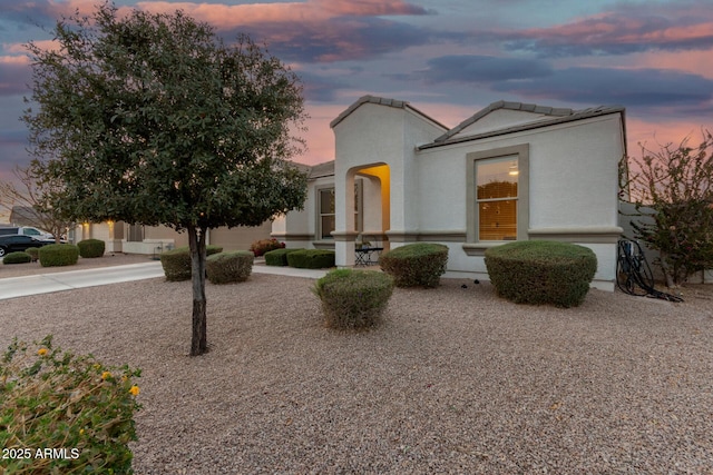 view of front of house with stucco siding