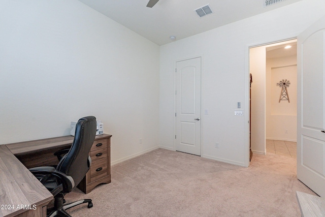 view of carpeted office