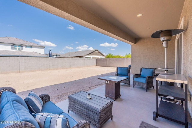 view of patio featuring an outdoor hangout area