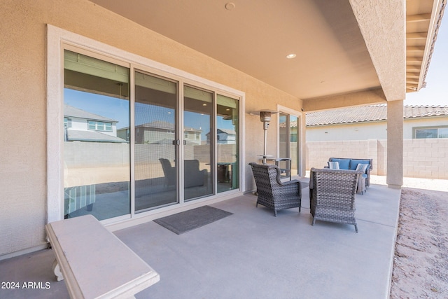 view of patio with an outdoor living space