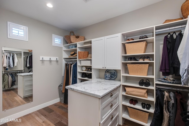 spacious closet featuring wood finished floors