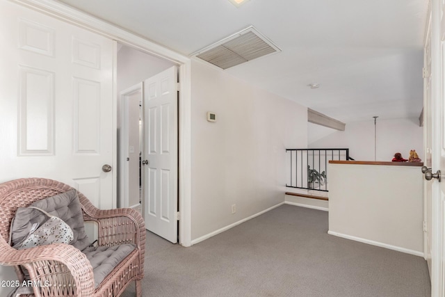 living area with carpet flooring