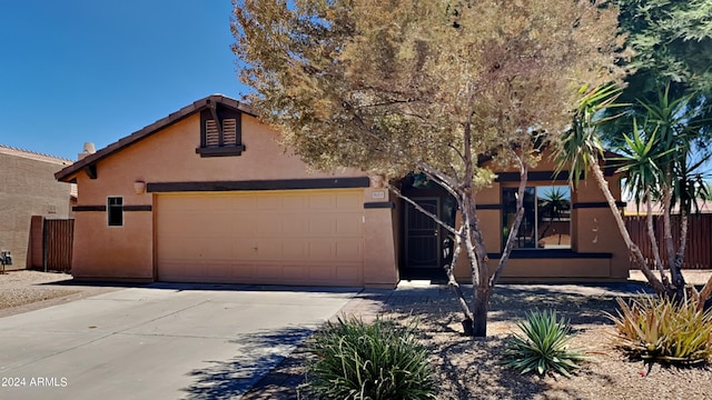 view of front of house with a garage