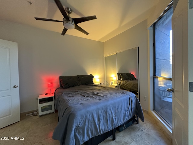 bedroom featuring a ceiling fan