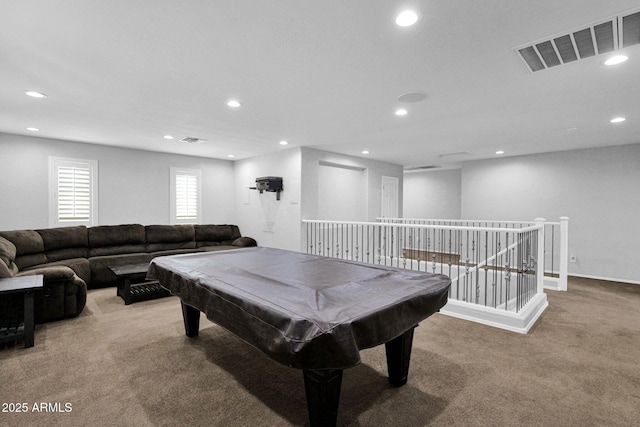 3436 E Gary Way, Gilbert, AZ 85234 - recreation room with carpet flooring, visible vents, and recessed lighting