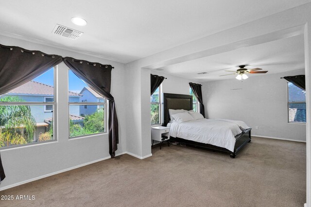 3436 E Gary Way, Gilbert, AZ 85234 - carpeted bedroom with visible vents, baseboards, and ceiling fan