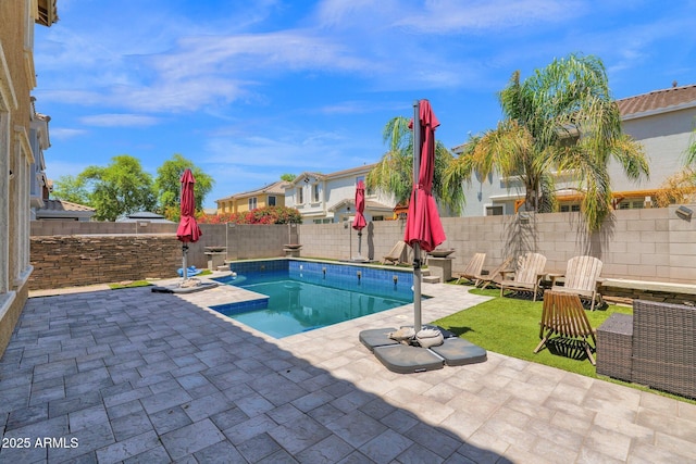 3436 E Gary Way, Gilbert, AZ 85234 - view of pool featuring a patio, a fenced in pool, and a fenced backyard