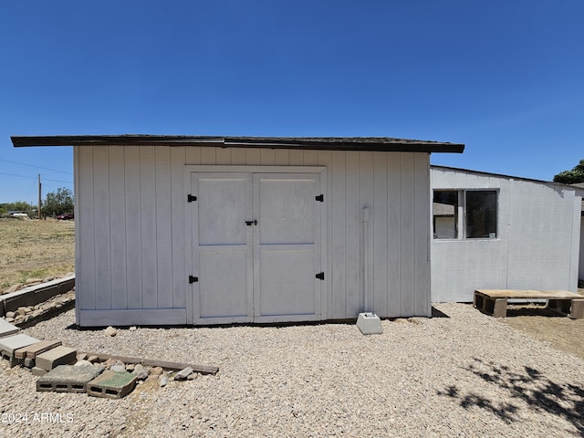 view of shed