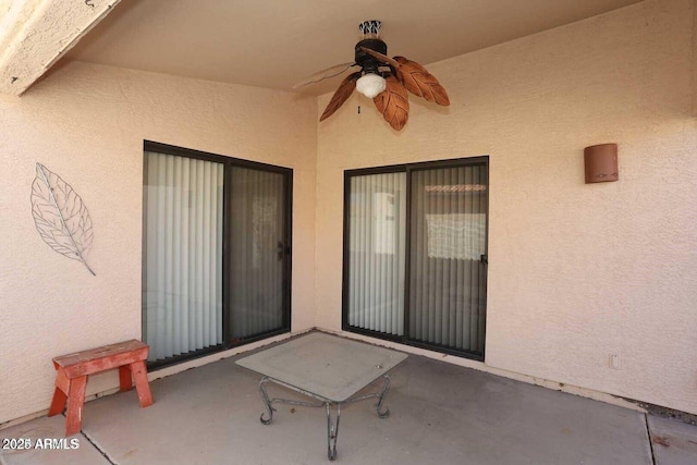 view of patio / terrace with ceiling fan