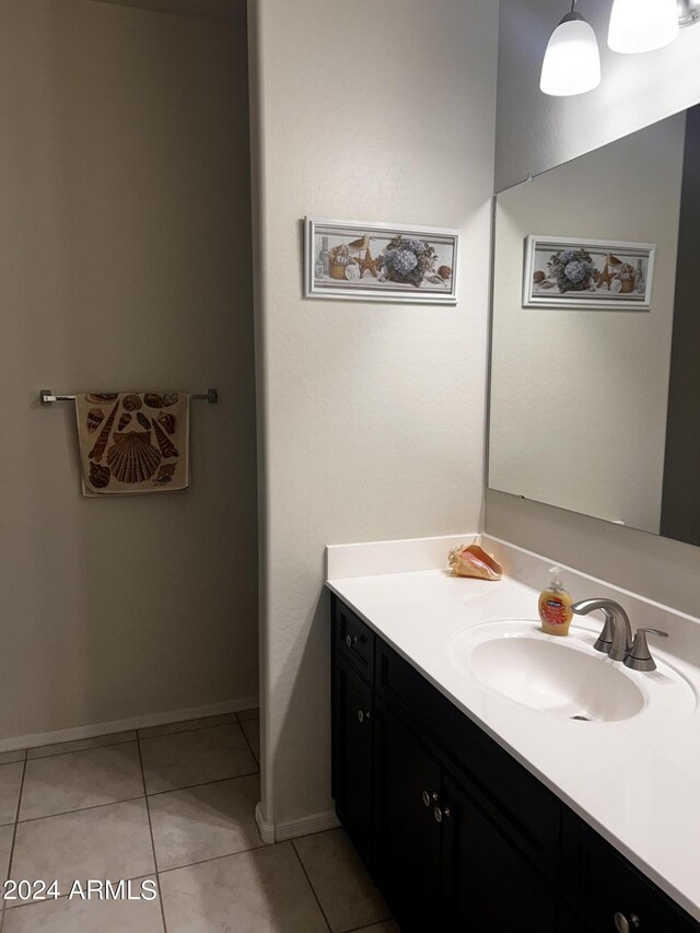 bathroom featuring vanity and tile patterned floors