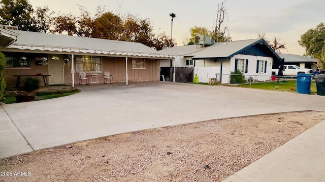 single story home with central AC