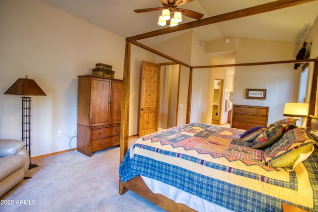 2721 W Snowberry Loop, Show Low, AZ 85901 - bedroom featuring light colored carpet, lofted ceiling, and baseboards