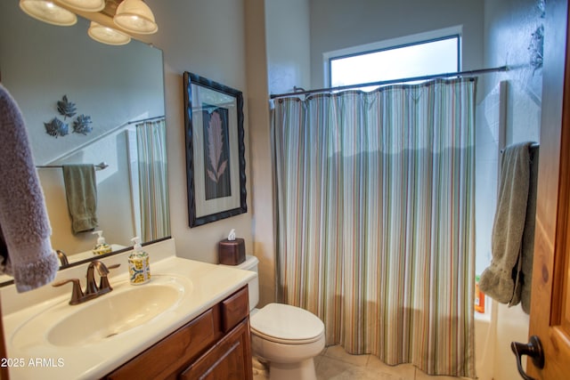 2721 W Snowberry Loop, Show Low, AZ 85901 - bathroom with vanity, toilet, tile patterned flooring, and shower / bath combo