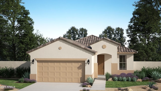 view of front of property featuring a garage