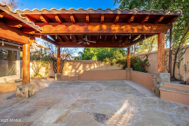 view of patio / terrace with ceiling fan